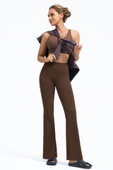 Pantalones acampanados de cintura alta con dobladillo dividido Anywhere | Pantalones de sujeción ligera para mujer