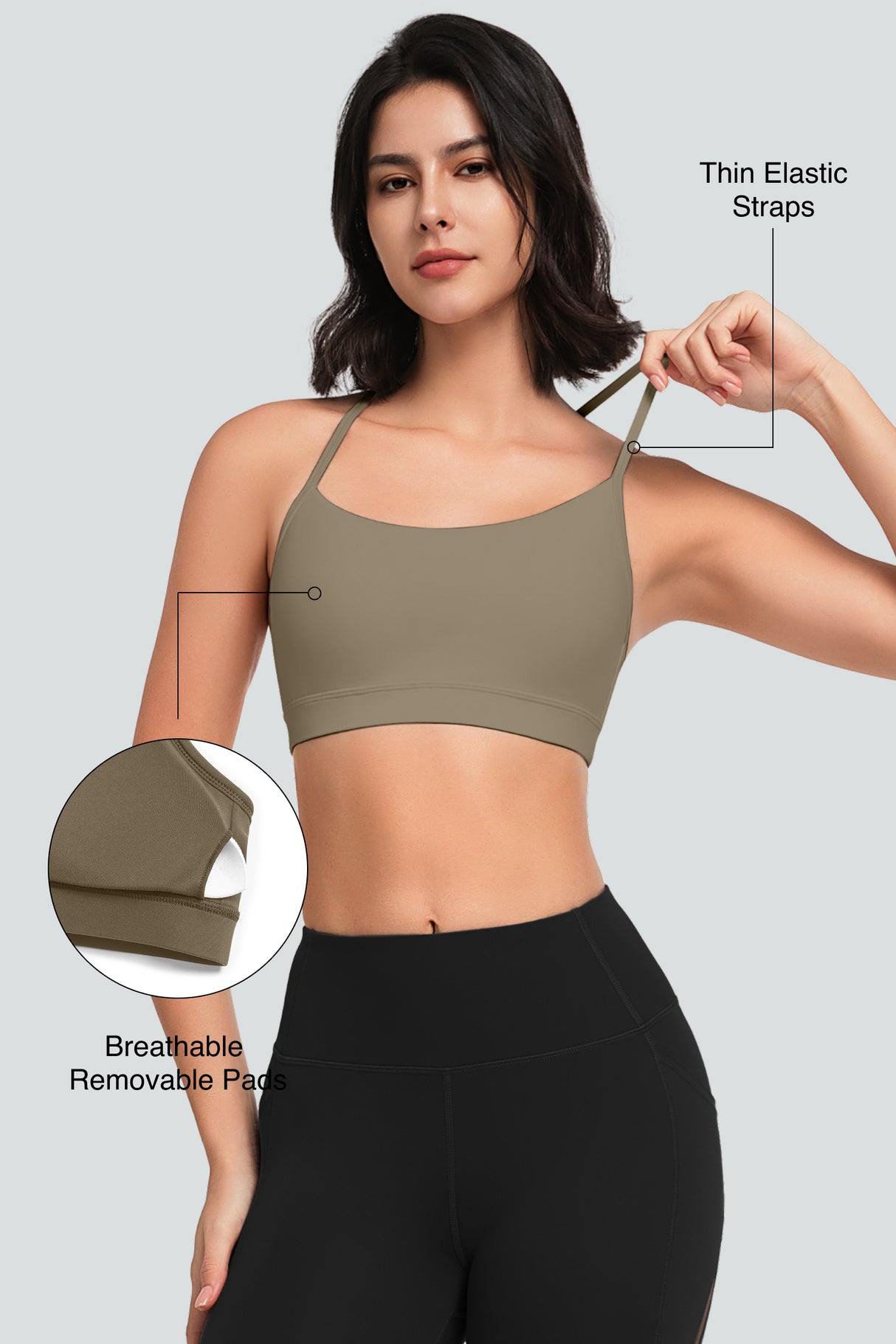 Anywhere™ Typical Y-Back Spaghetti Thin Straps Yoga Bra | Women's Low Support Sports Bra