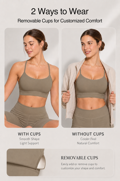 Anywhere™ Scoop Neckline Strappy Padded Yoga Bra | Women's Light Support Sports Bra