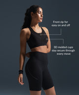 Enfold Zip-Front Breathable Racerback High-Support Bra for Larger Busts | Women's High Support Sports Bra