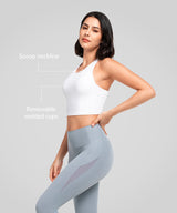 Gepolsterter Yoga-BH mit U-Ausschnitt und Riemchen | Leicht stützender Sport-BH für Damen