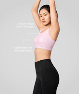 Power Zip Front Wide Straps Sports Bra | Women's High Support Sports Bra