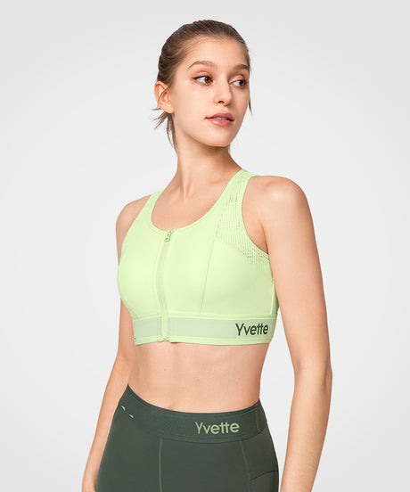 Echo Breathable Zip-Front Sustainable High-Support Bra | High-Impact Support Best For Running, HIIT & Training