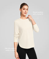 T-shirt tinta unita con spacchi laterali Anywhere | T-shirt a maniche lunghe da donna