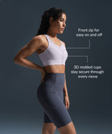 Enfold Zip Mesh Padded Running Bra | Women's High Support Sports Bra