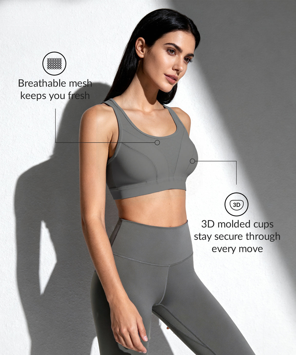 Power Adjustable Enhance Padded Running Bra | Women's Medium Support Sports Bra