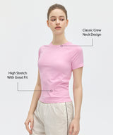 Sculpt Elastic Stretchy Slim Fit Tennis Tee| Women's Short Sleeve T-shirt
