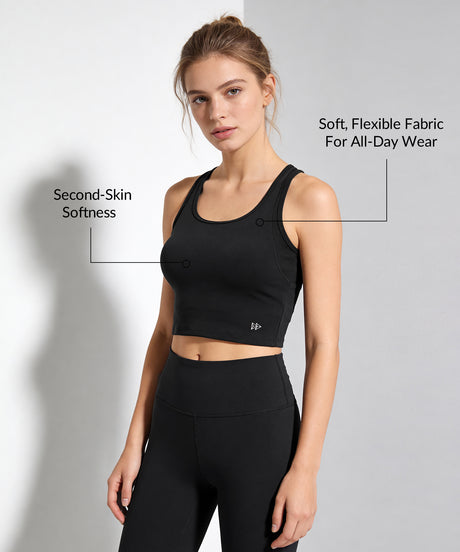 Anywhere Full-Coverage Fixed Pads Mesh Longline Yoga Bra | Women's Sports Tank