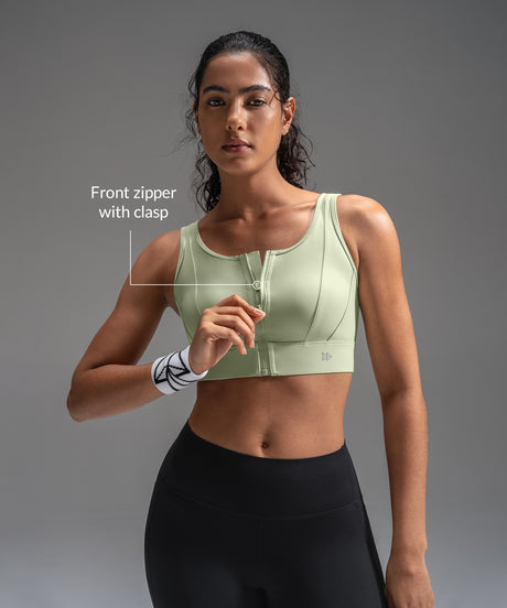 Power Mesh Sweetheart Neck Back Sports Bra| Women's High Support Sports Bra