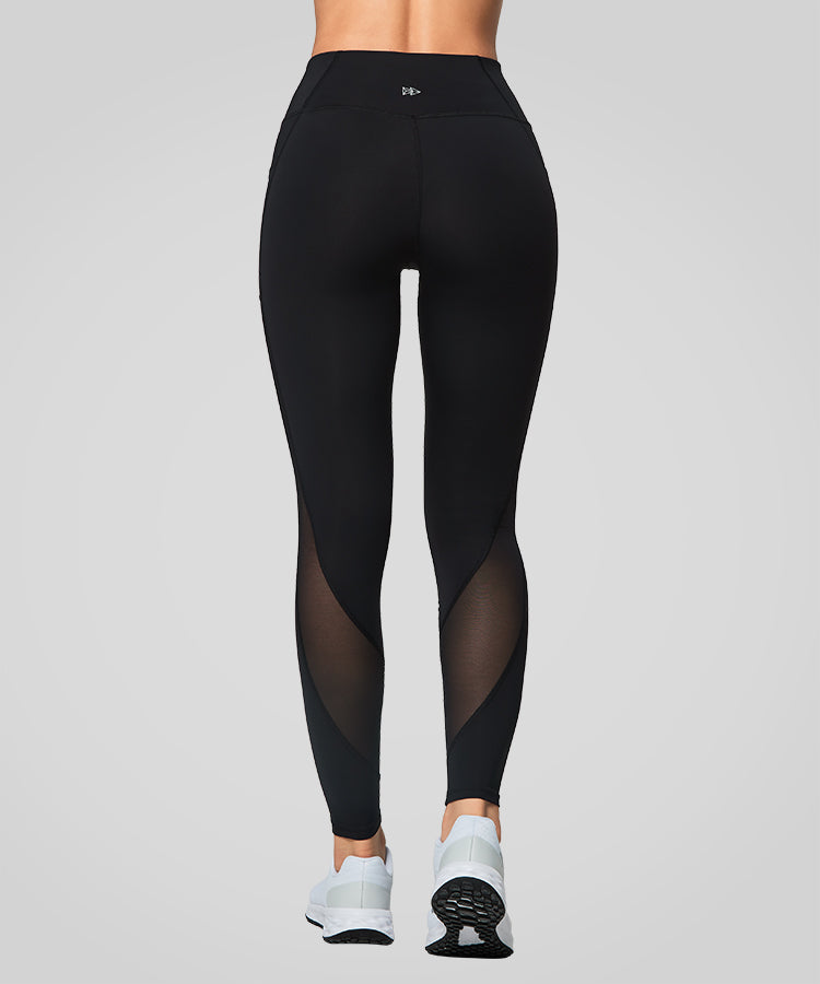 Power High Waist Mesh-Taschen Laufleggings 26" | Damen-Leggings mit starkem Halt