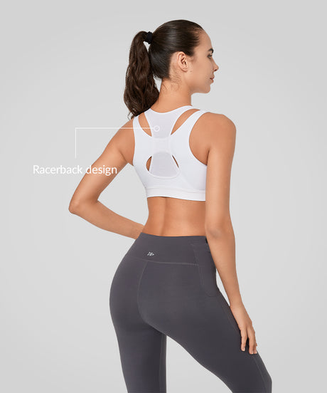Enfold Zip Mesh Racerback Vadderad Löpar-BH | Sport-BH med Högt Stöd för Damer