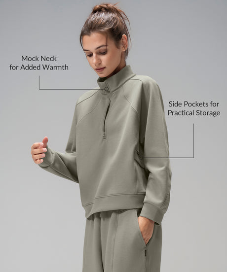 Anywhere Half-Zip Mock Neck Pockets Sweatshirt | Women's Sports Sweatshirt