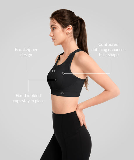 Echo Locked-in Fit Mesh Running Bra  | Women's High Support Sports Bra