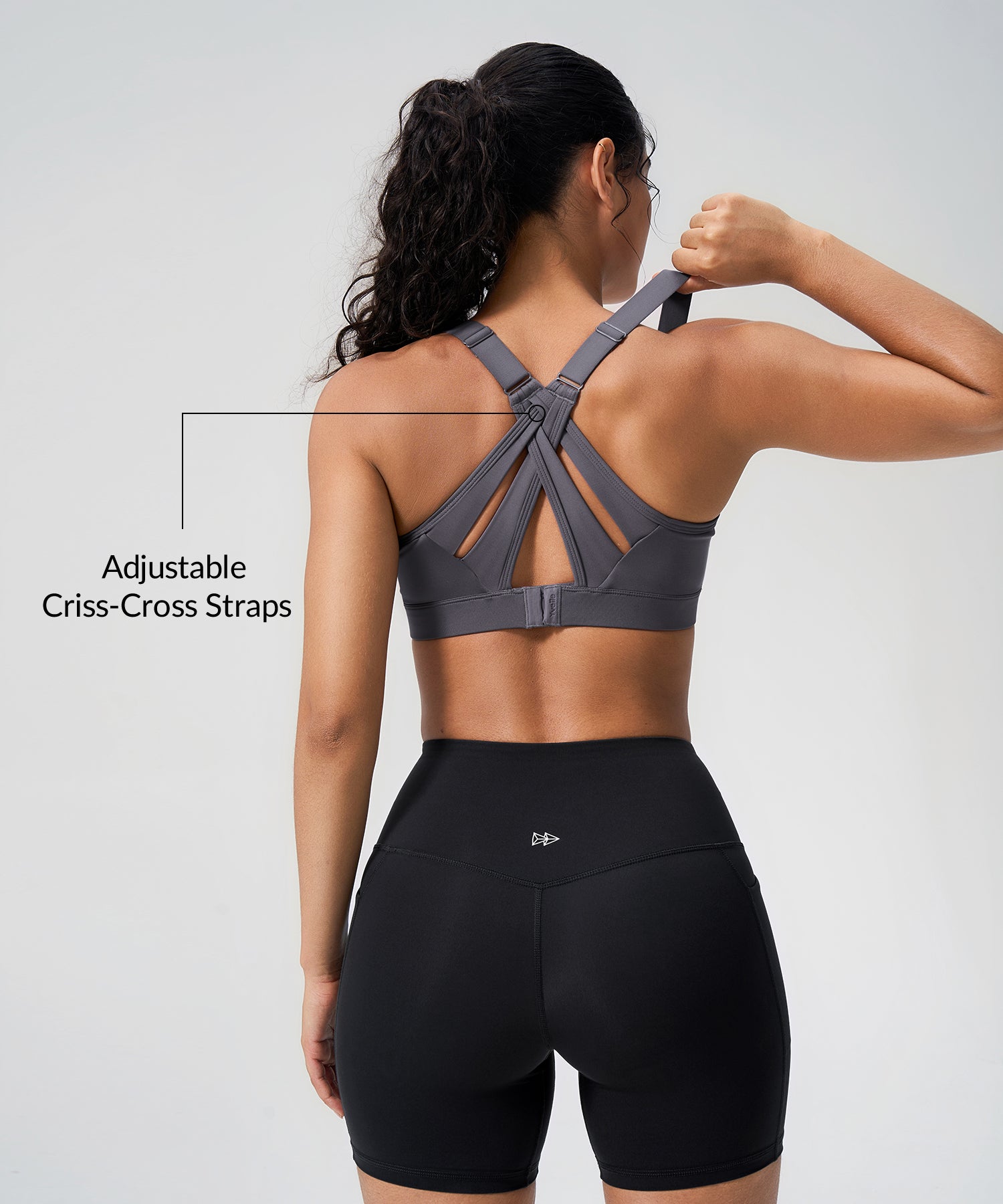 Power Adjustable Criss Cross Padded Running Bra | Women's High