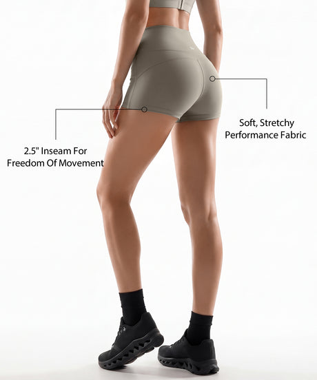 Shift High Rise Shorts With No Front Seam Design 2.5 Inches | Women's Yoga, Running & HIIT Shorts