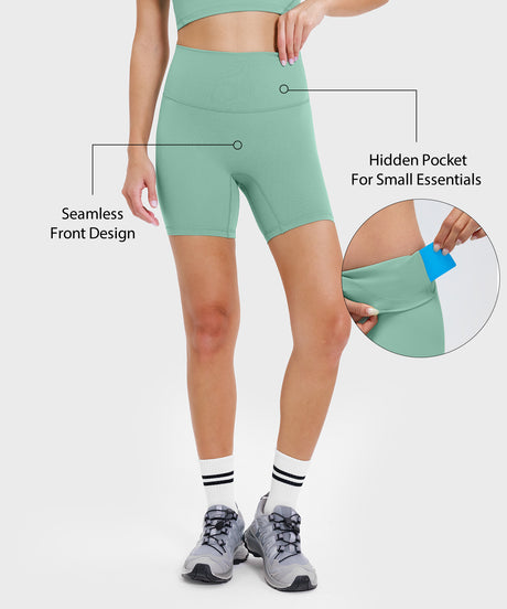 Shift Stretchy Soft No Front Seam Pocket Shorts 4 inches| Women's Light Support Shorts