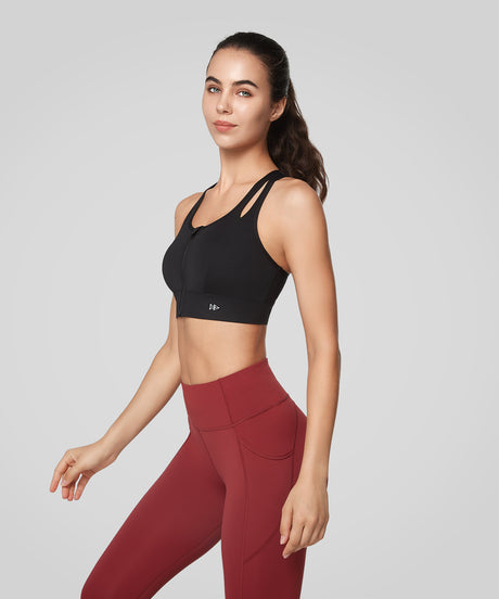 Enfold Longline Hollow Racerback Padded Running Bra | Women's High Support Sports Bra