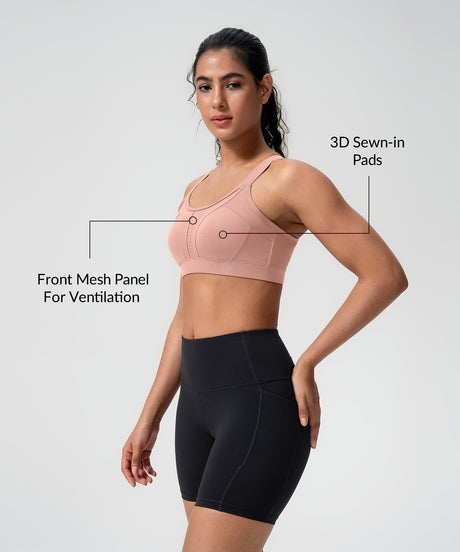 Power Adjustable Crisscross Padded Running Bra | Women's High Support Sports Bra