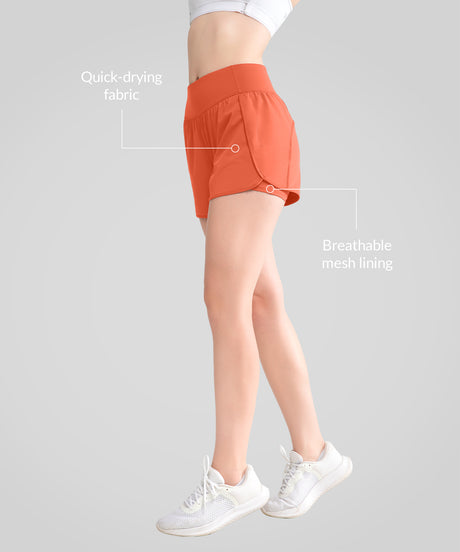 Shift Snabbtorkande träningsshorts i mesh med ficka 8,5 cm | Löparshorts för kvinnor