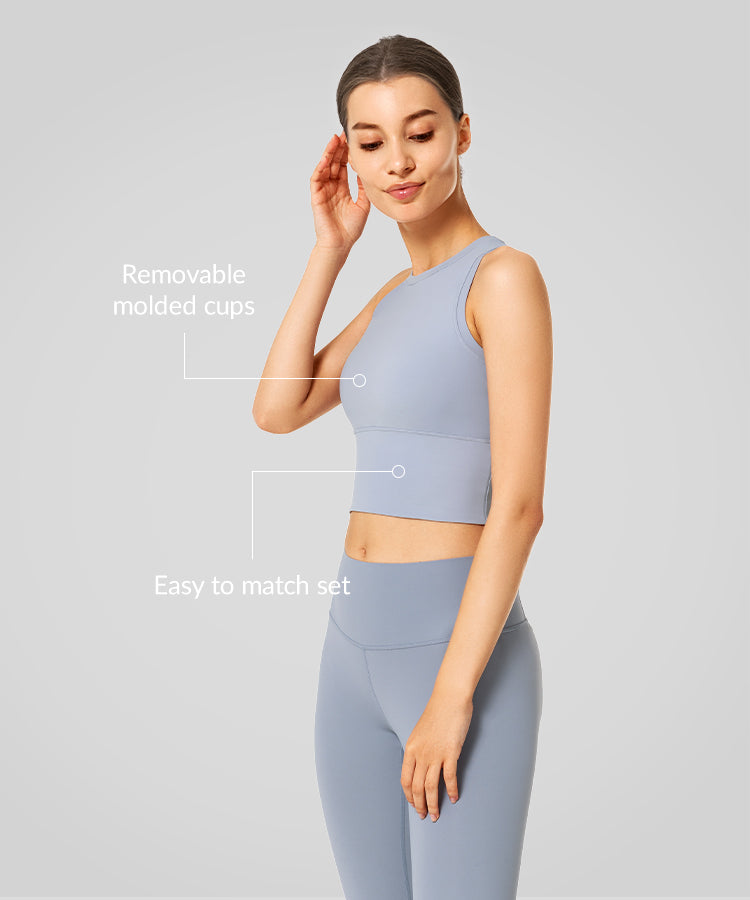 Sujetador deportivo con relleno y cuello alto Anywhere | Sujetador deportivo de sujeción ligera para mujer