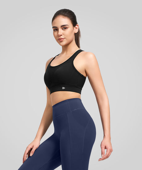 Atmungsaktiver Power Butterfly Back Mesh-Lauf-BH | Sport-BH mit starkem Halt für Damen