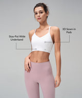 Sujetador de yoga con almohadillas cosidas y espalda en Y Anywhere | Sujetador deportivo de sujeción ligera para mujer