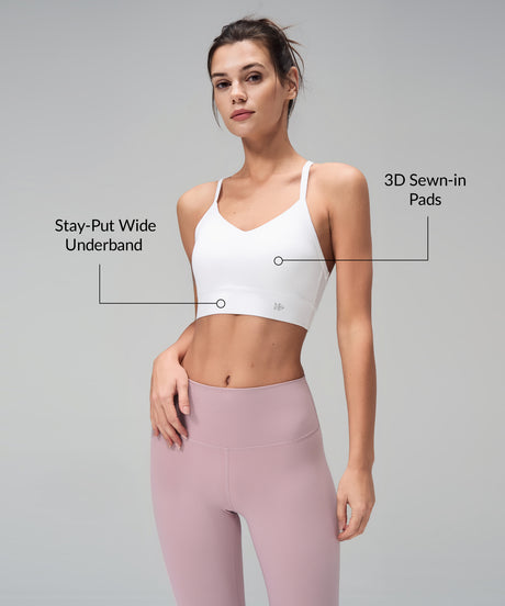 Anywhere Y-Back Design Insydda Yoga-BH med Vadder | Sport-BH med Lätt Stöd för Damer