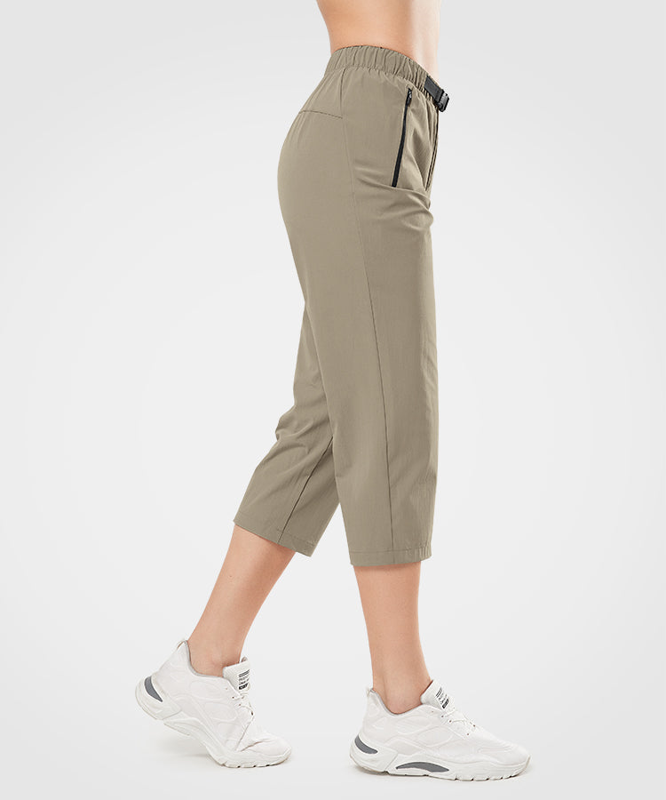 Sculpt Buckle Belt Pocket Cropped Pants