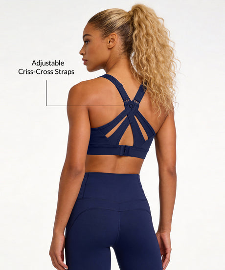 Power Adjustable Crisscross Padded Running Bra | Women's High Support Sports Bra