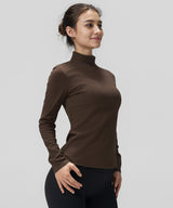 Camiseta de manga larga con cuello alto y elasticidad cómoda para cualquier ocasión | Camiseta de manga larga para mujer