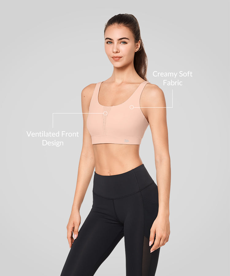 Reggiseno da corsa in tessuto ultra morbido con spalline regolabili | Reggiseno sportivo ad alto sostegno da donna