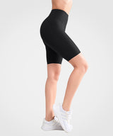 Shorts ciclistas Echo de cintura alta con bolsillos laterales perforados de 20 cm | Shorts deportivos de alta sujeción para mujer