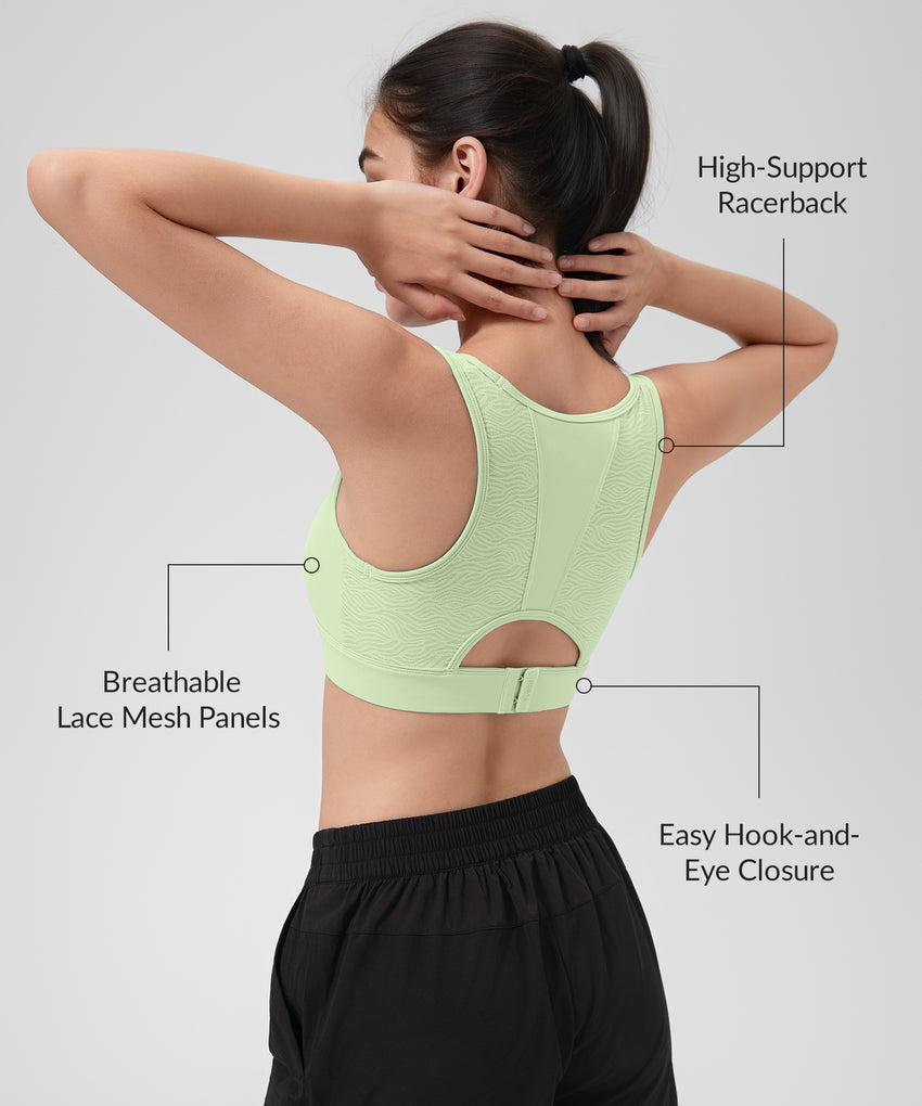 Power Racerback Breathable Lace Mesh Bra | Women's High Support Sports Bra