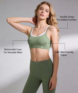 Anywhere Double Straps Removable Cups Mesh Yoga Bra | Women's Light Support Sports Bra