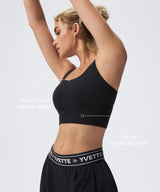 Anywhere V-Back geflochtener weicher Yoga-BH | Damen-Sport-BH mit leichter Unterstützung