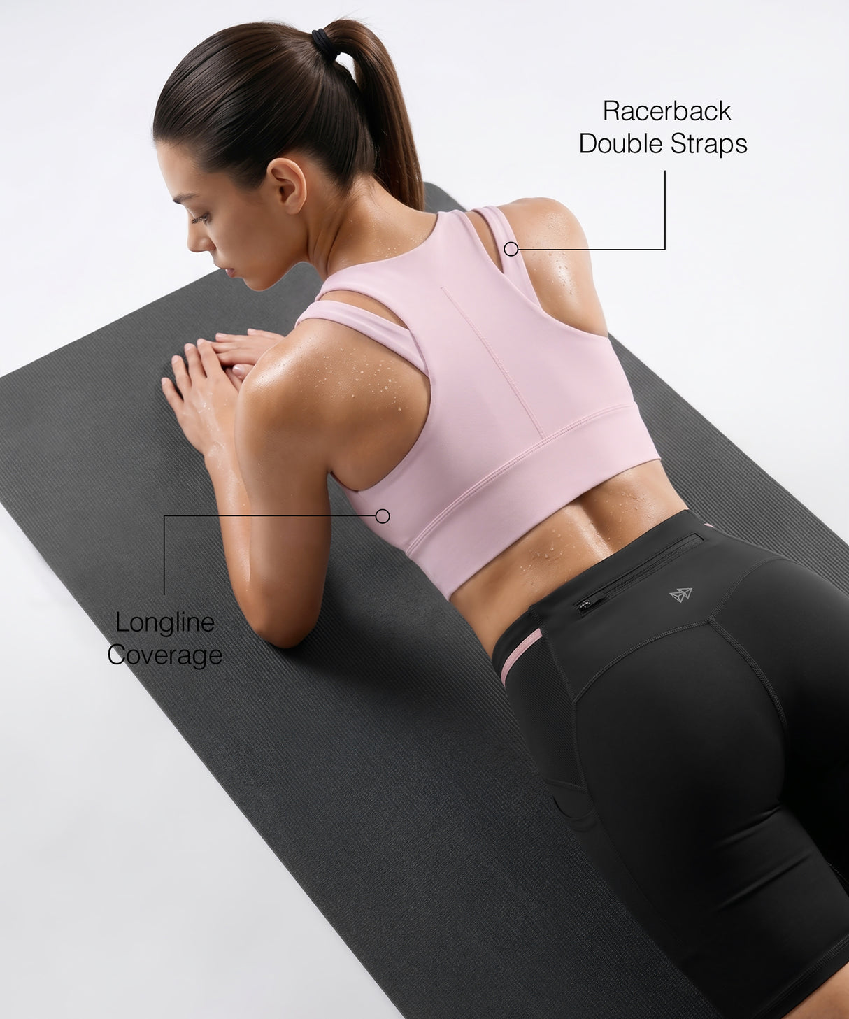 Pink Longline Coverage High Impact Bra With Front Zip | High-Impact Support Best For Running, HIIT & Training