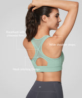 Power Cross Racerback Running Bra | Women's High Support Sports Bra