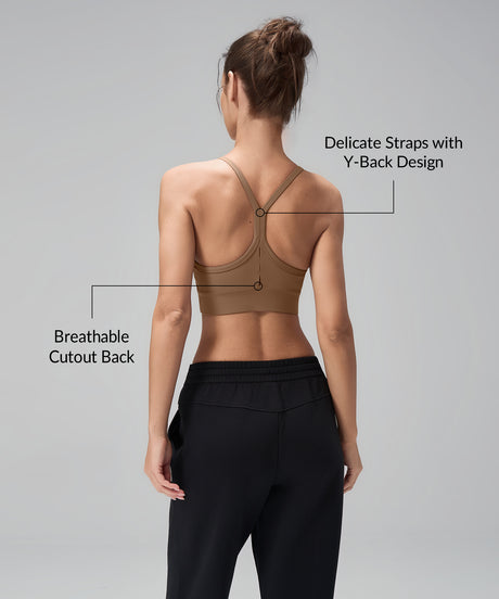 Anywhere Y-Back Design Insydda Yoga-BH med Vadder | Sport-BH med Lätt Stöd för Damer