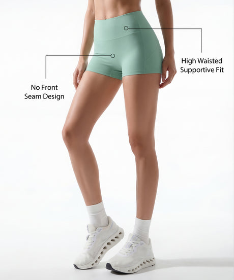 Shift High Rise Shorts With No Front Seam Design 2.5 Inches | Women's Yoga, Running & HIIT Shorts