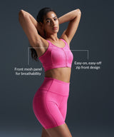 Power Zip Verstellbare Träger Gepolsterter Lauf-BH | Damen Sport-BH mit starkem Halt