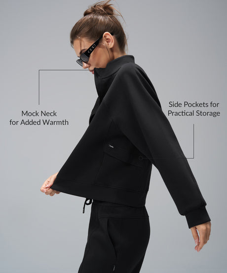 Anywhere Half-Zip Mock Neck Pockets Sweatshirt | Women's Sports Sweatshirt