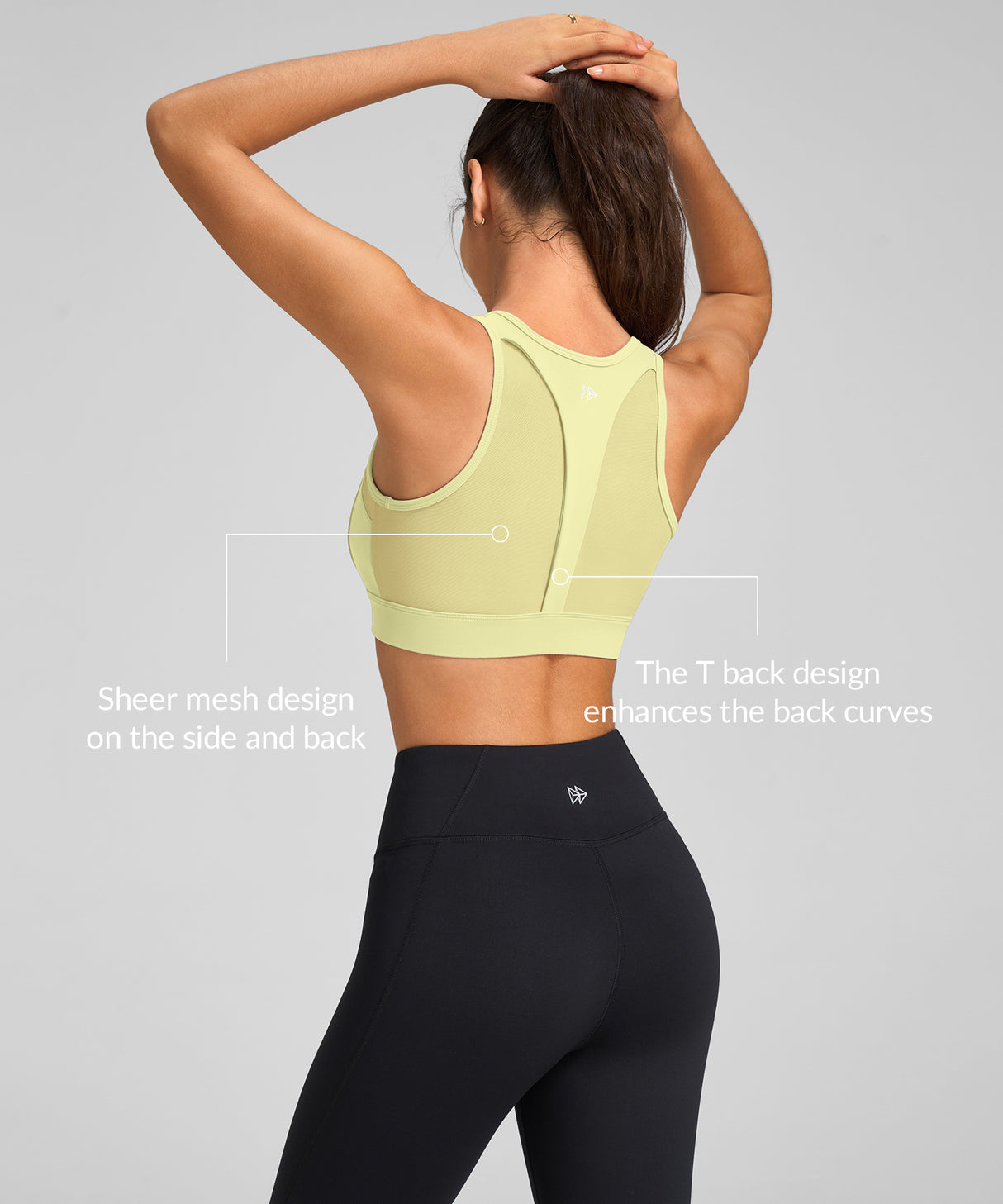 Reggiseno da corsa leggero Power T-back in rete | Reggiseno sportivo ad alto sostegno da donna