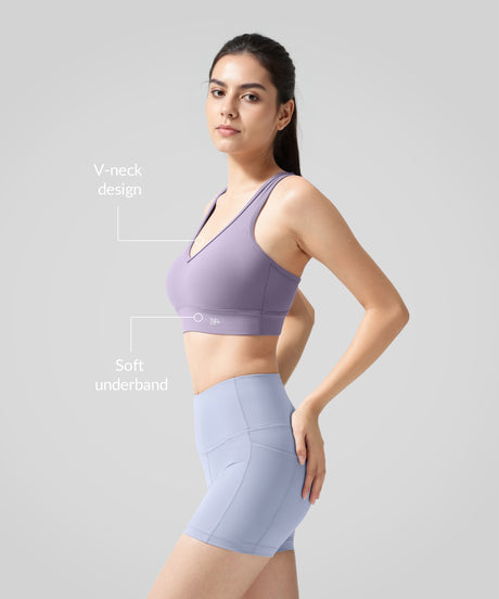 Anywhere V-ringad ny stil med racerback-yoga-bh | Sport-bh med lätt stöd för kvinnor