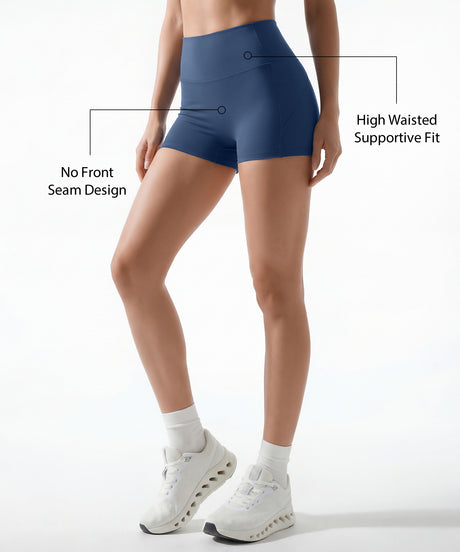 Shift High Rise Shorts With No Front Seam Design 2.5 Inches | Women's Yoga, Running & HIIT Shorts