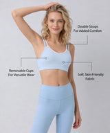 Anywhere Double Straps Removable Cups Mesh Yoga Bra | Women's Light Support Sports Bra