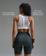 Lättviktslöpar-BH med Power T-back-mönster | Sport-BH med högt stöd för kvinnor