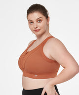 Power Zip verstellbarer Mesh Racerback gepolsterter Lauf-BH | Damen Sport-BH mit starker Unterstützung