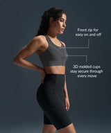 Enfold Zip Mesh Padded Running Bra | Women's High Support Sports Bra