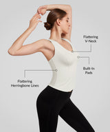 Anywhere V-Neck Sewn-In Pads Daily Tank | Women's Sports Tank