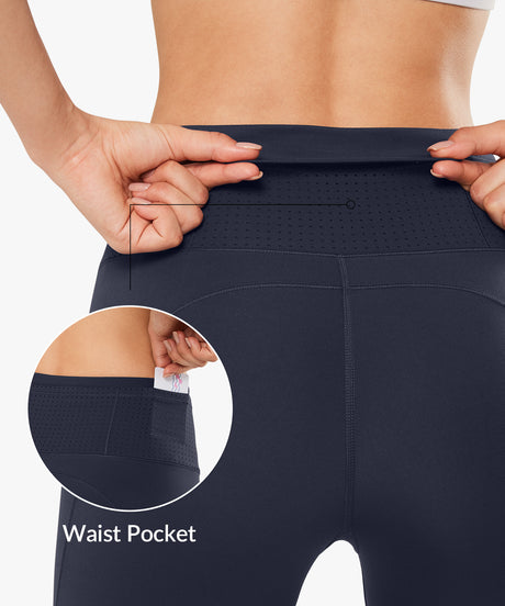 High Waist Sculpting Fitness Gym Leggings 28 Inch| Women's High Support Leggings 67A Navy